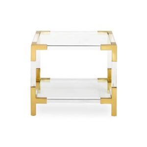 Jacques Polished Brass Lucite Sidetable - Avant Garde Furniture - Designer Furniture Store & Luxury Home Decor