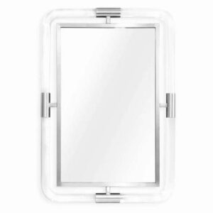 Jacques Polished Chrome Lucite Mirror - Avant Garde Furniture - Designer Furniture Store & Luxury Home Decor