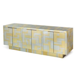 Iconic Cityscape Brass Chrome Credenza - Avant Garde Furniture - Designer Furniture Store & Luxury Home Decor