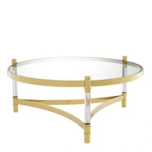 Trento Gold Lucite Coffee Table - Avant Garde Furniture - Designer Furniture Store & Luxury Home Decor