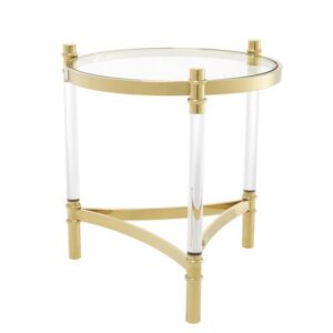 Trento Gold Lucite Sidetable - Avant Garde Furniture - Designer Furniture Store & Luxury Home Decor