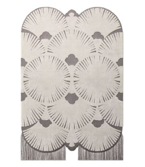 Primavera Grey Fringe Wool Rug