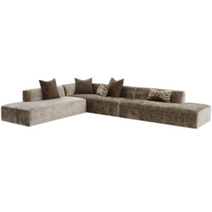 Prado Greige Velvet Sectional Sofa