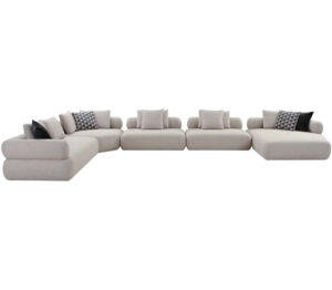 Brenton Cream Velvet Sectional Sofa