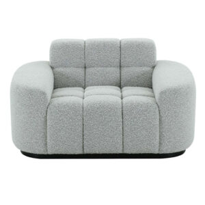 Alessandro Light Grey Boucle Armchair Sofa