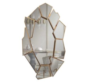 Fortuna Geometric Brass Wall Mirror - Avant Garde Furniture - Designer Furniture Store & Luxury Home Decor