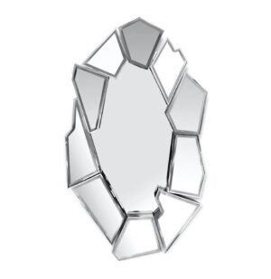 Fortuna Geometric Nickel Wall Mirror - Avant Garde Furniture - Designer Furniture Store & Luxury Home Decor