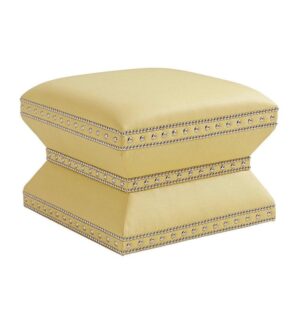 Lexington Light Yellow Velvet Ottoman Stool - Avant Garde Furniture - Designer Furniture Store & Luxury Home Decor