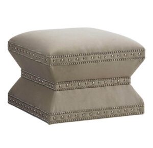 Lexington Beige Velvet Ottoman Stool - Avant Garde Furniture - Designer Furniture Store & Luxury Home Decor