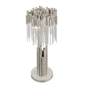 Belvedere Crystal Brushed Nickel Table Lamp