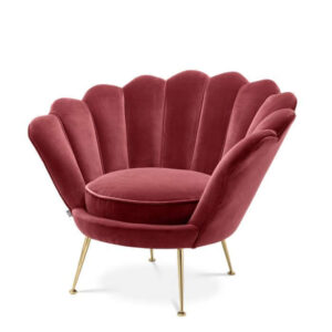 Messina Merlot Velvet Brass Armchair