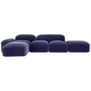 Rockman Navy Velvet Sectional Sofa