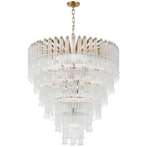 Imperial Fluted Glass Brass Chandelier