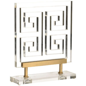 Gallery Lucite Brass Accent on Stand