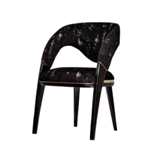 Provocateur Black Crushed Velvet Brass Chair