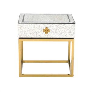 Delphi Antique Mirror Brass Sidetable