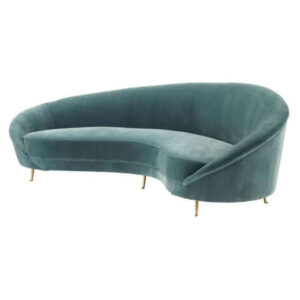 Spazio Turquoise Velvet Gold Sofa 245cm