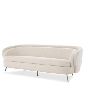 Orion Cream Brass Sofa 220cm - Avant Garde Furniture - Designer Furniture Store & Luxury Home Decor