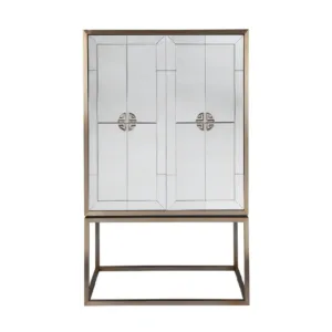 Rochester Antique Mirror Brass Bar Cabinet 180cm - Avant Garde Furniture - Designer Furniture Store & Luxury Home Decor