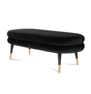 Marshmallow Black Velvet Gold Bench - Avant Garde Furniture - Designer Furniture Store & Luxury Home Decor