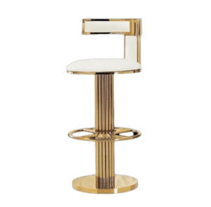 Regency White Italian Leather Gold Counter Stool - Avant Garde Furniture - Designer Furniture Store & Luxury Home Decor