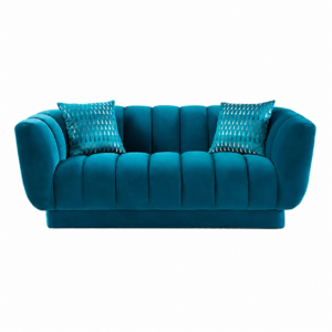 Murano Aqua Blue Velvet Sofa 160cm