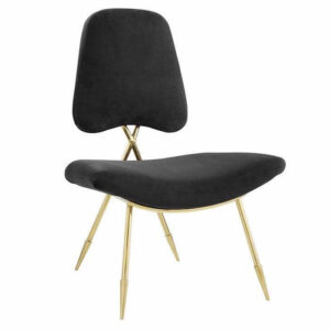 Adler Black Velvet Gold Accent Chair - Avant Garde Furniture - Designer Furniture Store & Luxury Home Decor