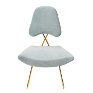 Adler Egg Blue Velvet Gold Accent Chair - Avant Garde Furniture - Designer Furniture Store & Luxury Home Decor