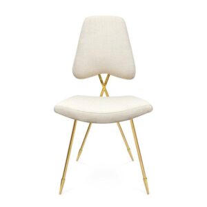 Adler Off White Velvet Gold Chair - Avant Garde Furniture - Designer Furniture Store & Luxury Home Decor