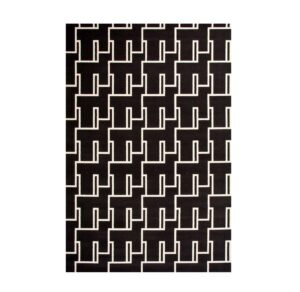 Miami Black White Wool Rug