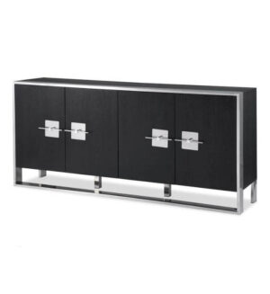 Aldo Black Oak Chrome Buffet - Avant Garde Furniture - Designer Furniture Store & Luxury Home Decor