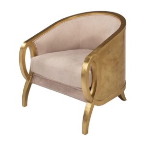 Amara Gold Natural Beige Fabric Armchair - Avant Garde Furniture - Designer Furniture Store & Luxury Home Decor