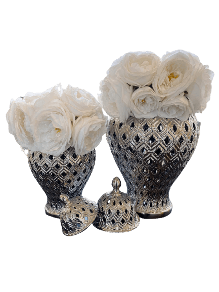 Amara Gold Peacock Temple Jar Vase Set of 3 - Avant Garde Furniture - Designer Furniture Store & Luxury Home Decor