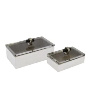 Amara Nickel Marble Storage Box Set - Avant Garde Furniture - Designer Furniture Store & Luxury Home Decor