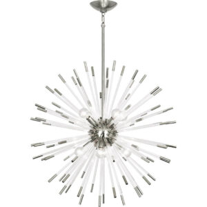 Andromeda Nickel Lucite Chandelier - Avant Garde Furniture - Designer Furniture Store & Luxury Home Decor