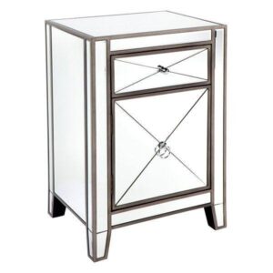 Apollo Silver Mirror Bedside Cabinet - Avant Garde Furniture - Designer Furniture Store & Luxury Home Decor