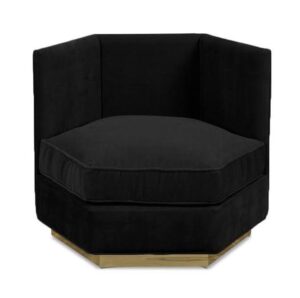 Arbour Hexagon Black Velvet Brass Chair - Avant Garde Furniture - Designer Furniture Store & Luxury Home Decor