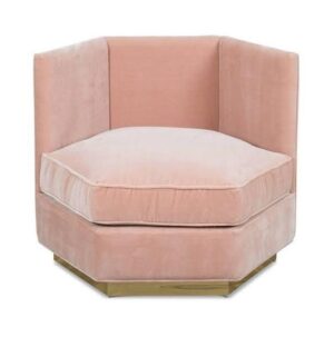 Arbour Hexagon Blush Velvet Brass Chair - Avant Garde Furniture - Designer Furniture Store & Luxury Home Decor