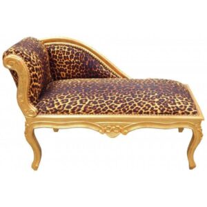 Archibald Baroque Gold Leaf Leopard Chaise - Avant Garde Furniture - Designer Furniture Store & Luxury Home Decor