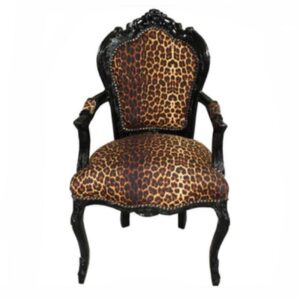 Archibald Baroque Louis XVI Leopard Black Chair - Avant Garde Furniture - Designer Furniture Store & Luxury Home Decor