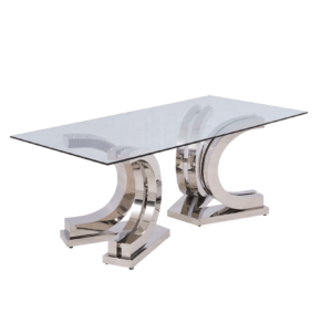 Archibald Chrome Glass Dining Table - Avant Garde Furniture - Designer Furniture Store & Luxury Home Decor