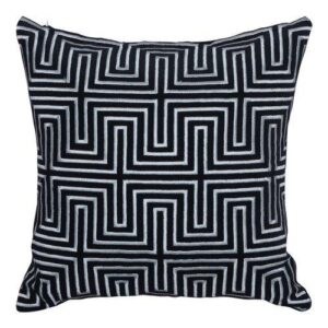 Aria Black Velvet Embroidery Cushion 50cm - Avant Garde Furniture - Designer Furniture Store & Luxury Home Decor