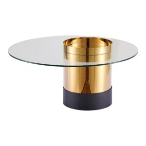 Aria Gold Glass Coffee Table 100cm - Avant Garde Furniture - Designer Furniture Store & Luxury Home Decor