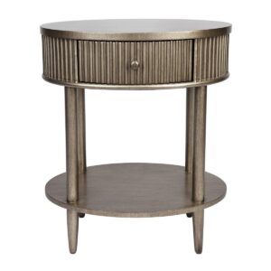 Arielle Antique Gold Bedside Table with Drawer - Avant Garde Furniture - Designer Furniture Store & Luxury Home Decor