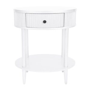 Arielle White Bedside Table with Drawer - Avant Garde Furniture - Designer Furniture Store & Luxury Home Decor