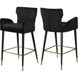 Arista Black Velvet Gold Counter Stool - Avant Garde Furniture - Designer Furniture Store & Luxury Home Decor