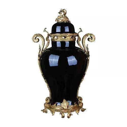 Armando Perroquet Antique Gold Temple Ceramic Vase 67.5cm - Avant Garde Furniture - Designer Furniture Store & Luxury Home Decor