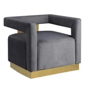 Armani Dark Grey Velvet Gold Armchair - Avant Garde Furniture - Designer Furniture Store & Luxury Home Decor