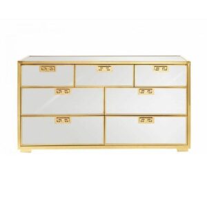 Artemis Polished Gold Mirror Drawer - Avant Garde Furniture - Designer Furniture Store & Luxury Home Decor