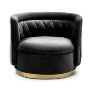 Ashton Black Velvet Gold Armchair - Avant Garde Furniture - Designer Furniture Store & Luxury Home Decor
